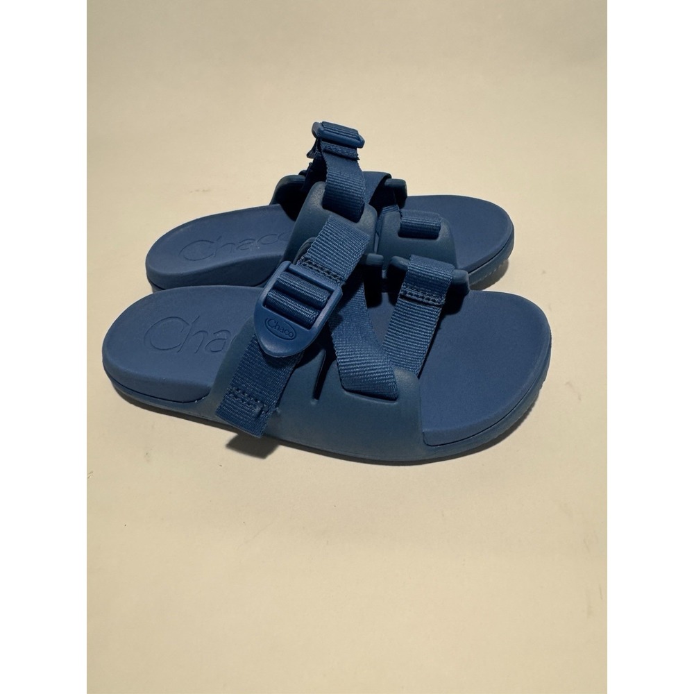 Chaco Chillos Kids Blue Comfort Sandals Slides Beach Lake Pool Size K1